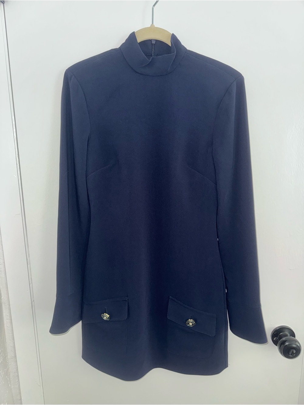 Cinq à Sept Ida Mini Dress Navy Mock Neck NWT 0